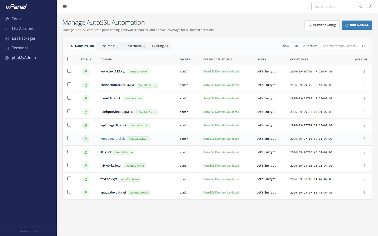 Cấu hình AutoSSL