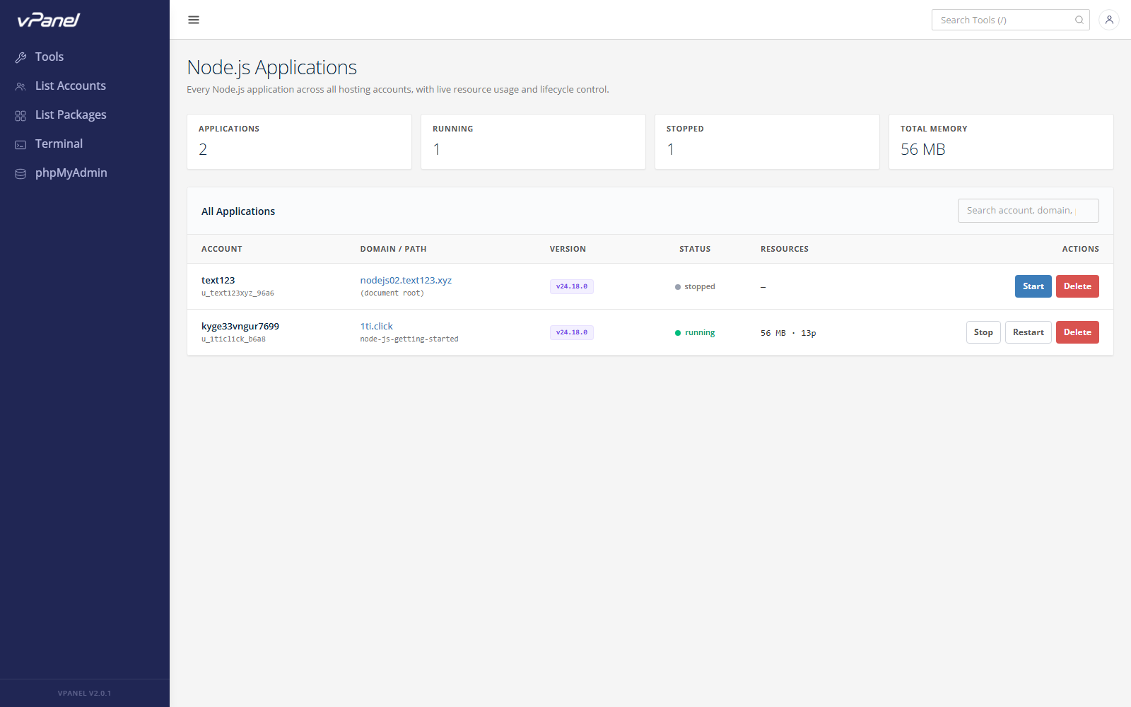 Node.js Applications