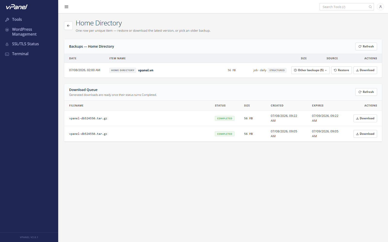 Chi tiết Home Directory