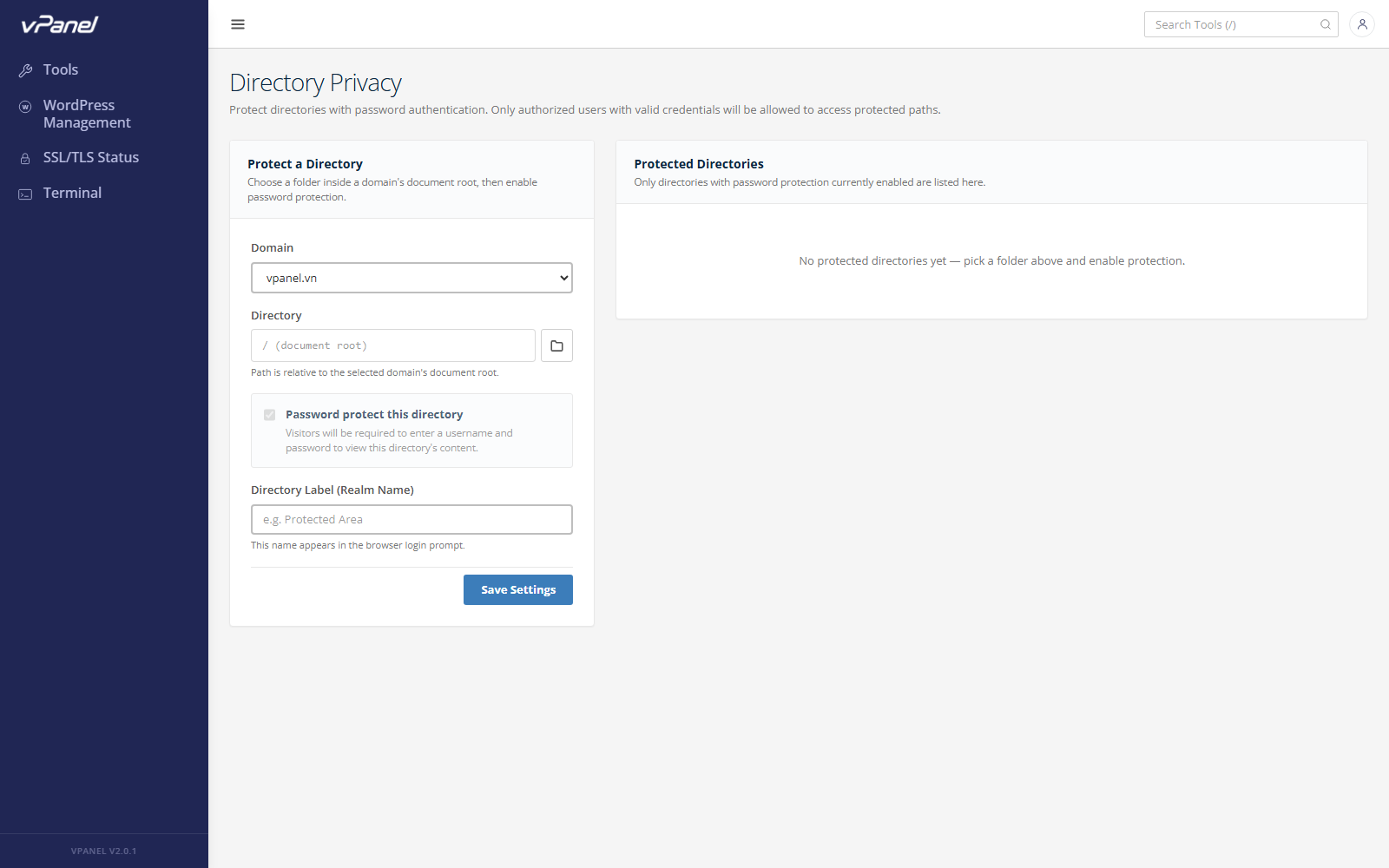 Danh sách Directory Privacy
