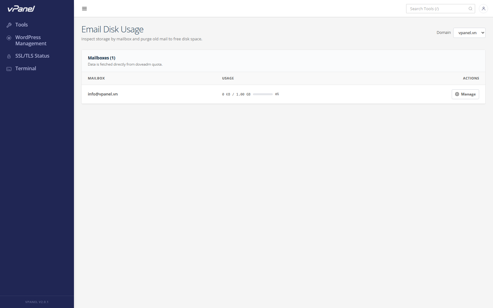 Email Disk Usage