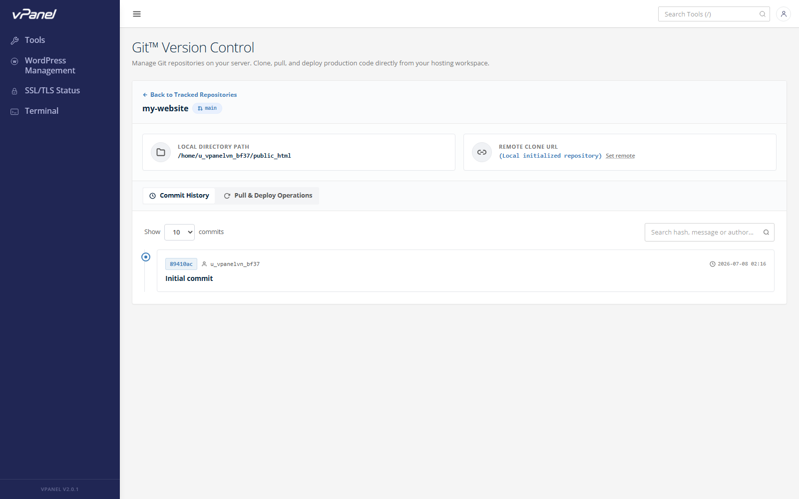 Deploy Settings
