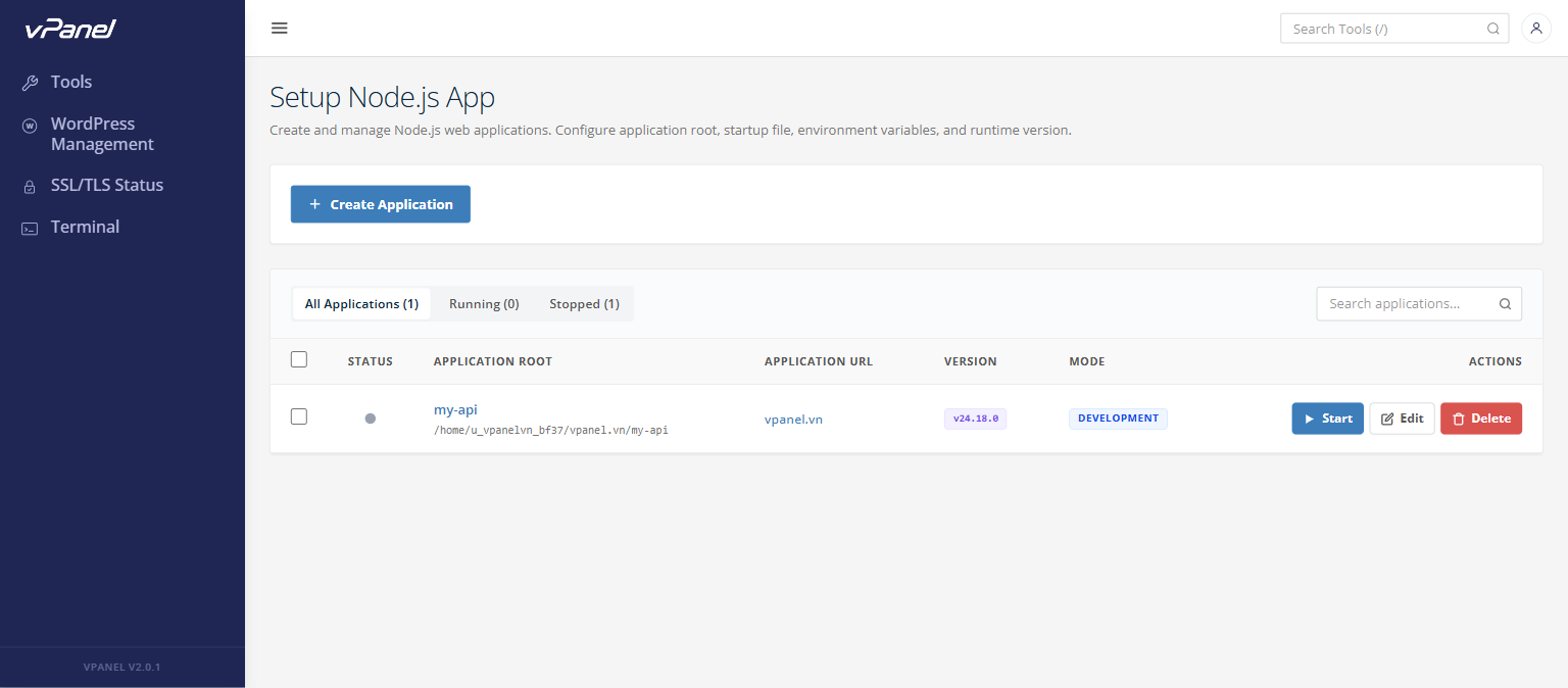 Node.js App List
