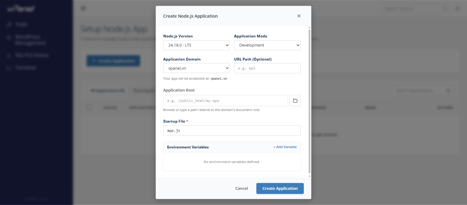 Create Node.js App