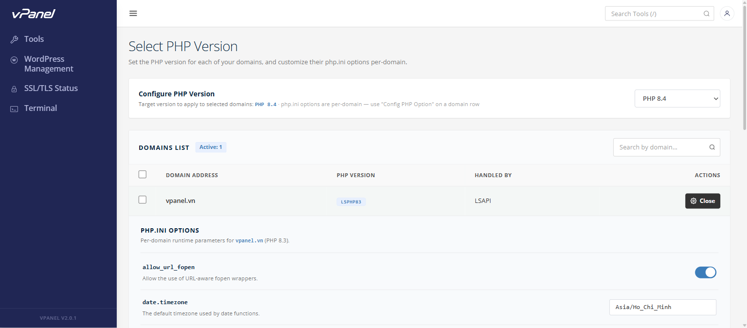 PHP Options