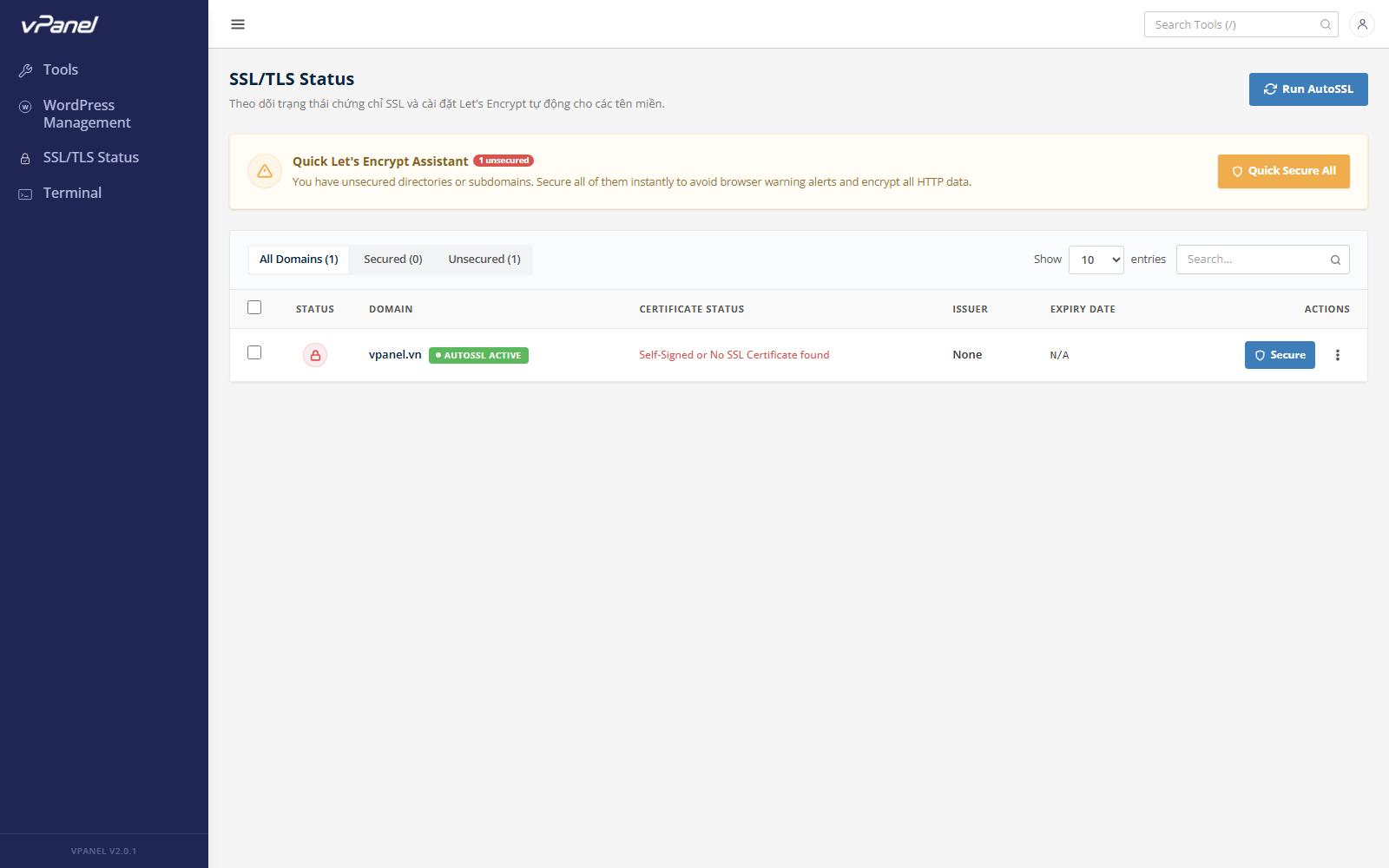 SSL Status List